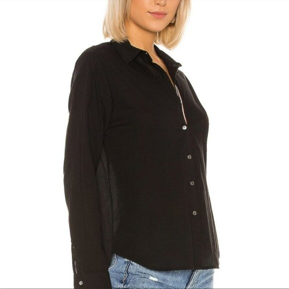 Velvet by Graham & Spencer  Black Cotton Button Up Long Sleeve Shirt XS - Picture 6 of 12